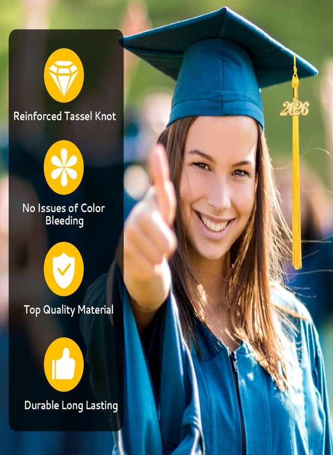 Nelisylux 2026 Tassel Graduation, Gold Graduation Tassel, Tassel Charms for Graduations Cap Decorations, Tassels Memorial Grad Cords Class of 2026 College High School Graduate Hat Ceremonies Accessories - Image 3